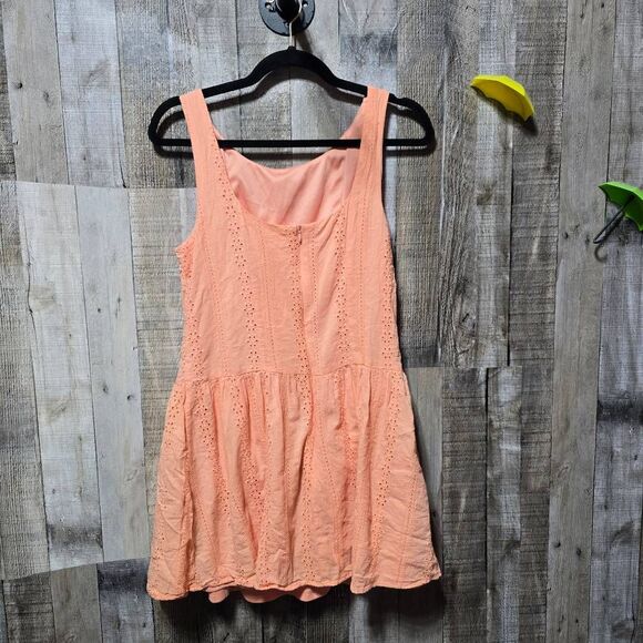 Altar'd State Layla Eyelet Embroidered Coral Mini Dress - Picture 4 of 6